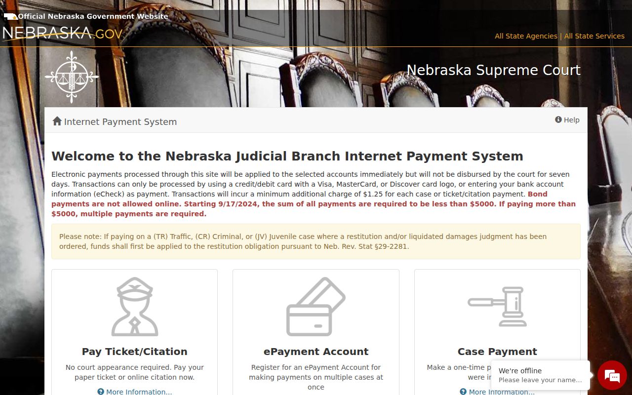 Johnson County traffic warrant payment portal and court payment warning