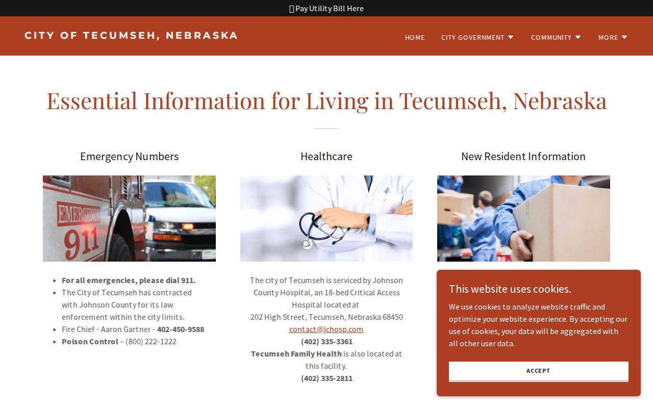 Johnson County municipal warrant records Tecumseh law-enforcement contract statement