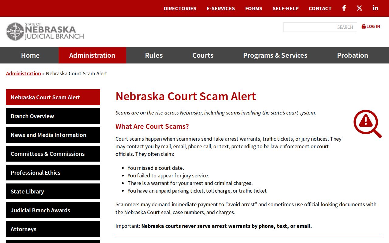 Johnson County outstanding warrants official court warning about false warrant messages