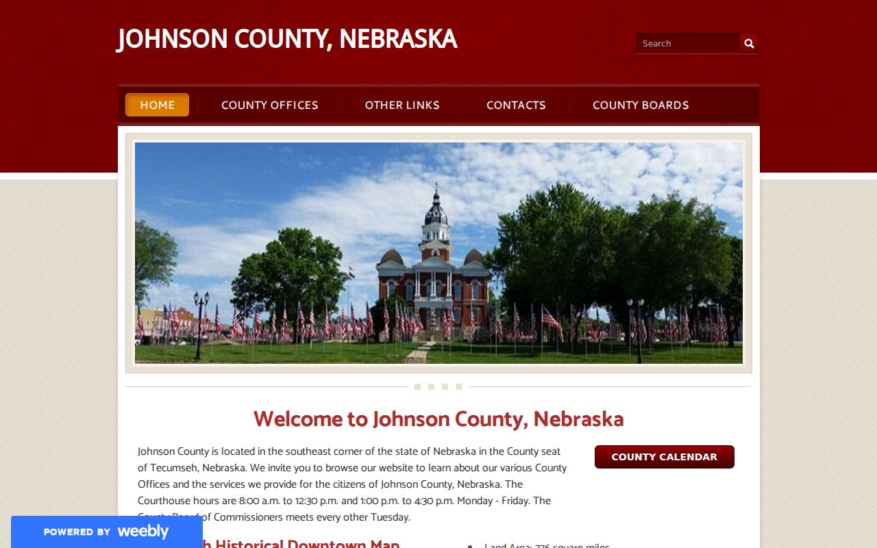 Tecumseh warrant records county seat and courthouse context in Johnson County